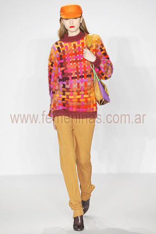 Sweatre cuadros colores pantalon algodon Isaac Mizrahi